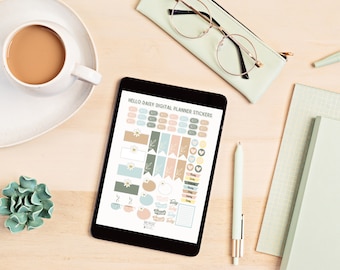 Hello Daisy Digital Planner Sticker Set - Digital Planner - Digital Download - Ipad - Planner Addict - PNG