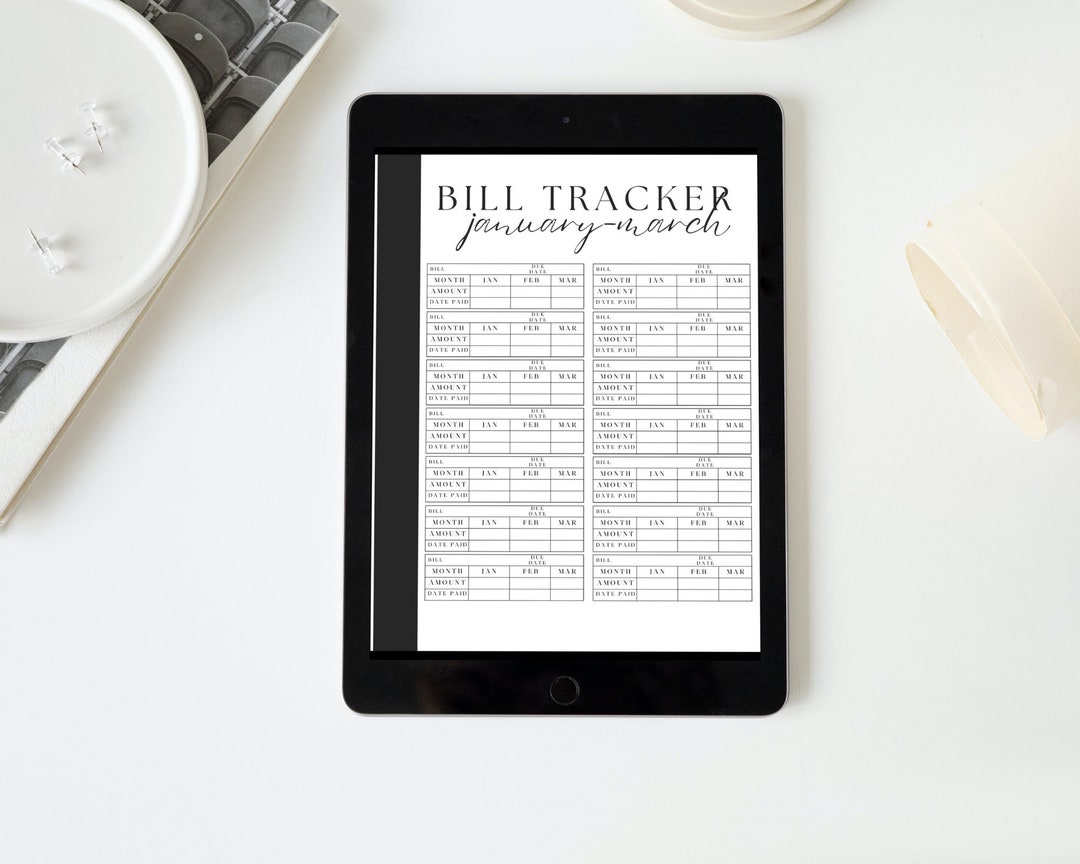 Digital Download Monthly Bill Planner Template - Budget Calendar ...