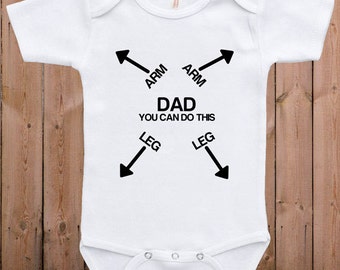 Funny baby clothes baby gift Dad you can do this funny gift for dad clothing cute baby funny gift for mom bodysuit one piece romper