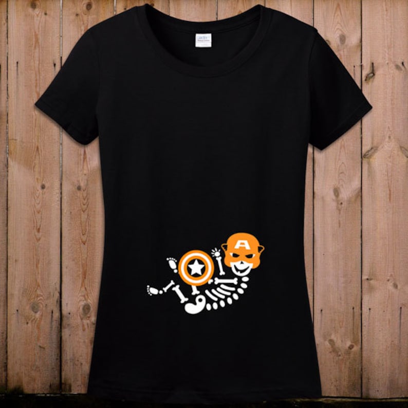 halloween maternity shirt skeleton
