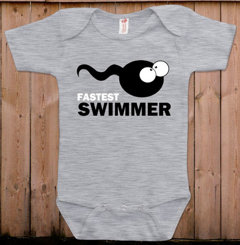 Funny baby clothes baby gift Fastest swimmer funny sperm gift Etsy