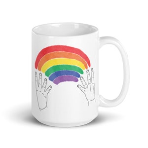 Rainbow American Sign Language White Glossy Coffee Mug