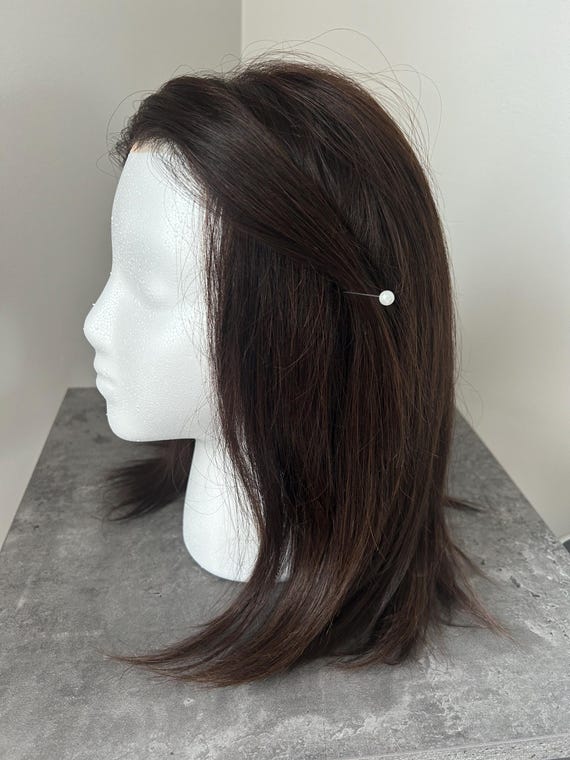 Hand tied indian human hair lace wig High Density Body Wave Virgin Human Hair Wig Indian Hair  main image 2