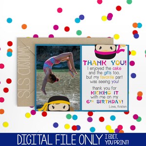 Ninja Girls Themed Printable Birthday Thank You Cards! 4x6 or 5x7 Perfect for Any Birthday!