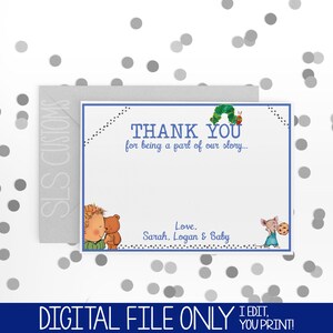 Lecture / Carte de remerciement imprimable sur le thème du livre d'histoires ! Shower de bébé fille ou garçon - Prénom personnalisé - DOSSIERS NUMÉRIQUES