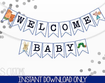 Reading / Story Book Themed Baby Shower Printable Banner - INSTANT DOWNLOAD!