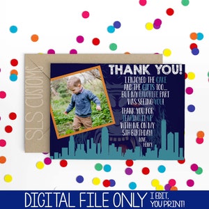 King Kong Themed Printable Birthday Thank You Cards! 4x6 or 5x7 Perfect for Any Birthday!