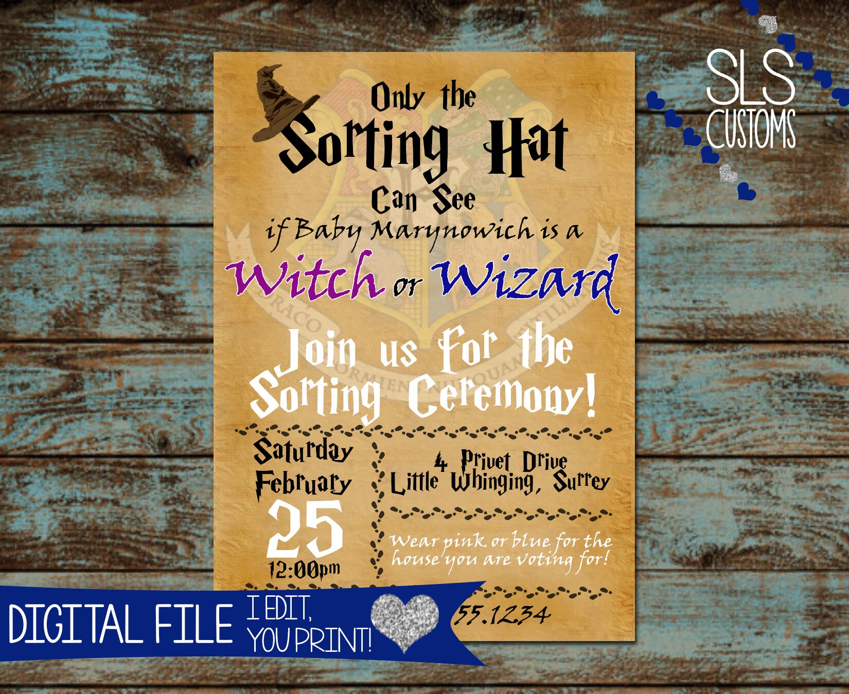 Harry Potter Gender Reveal Printable Invites 4x6 or 5x7 | Etsy