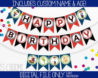 Pirate Captain Themed Printable Birthday Banner! Includes Birthday Year & CUSTOM NAME! Perfect for Any Birthday!