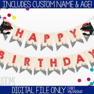 Godzilla Themed Printable Birthday Banner! Includes Birthday Year & CUSTOM NAME! Perfect for Any Birthday!