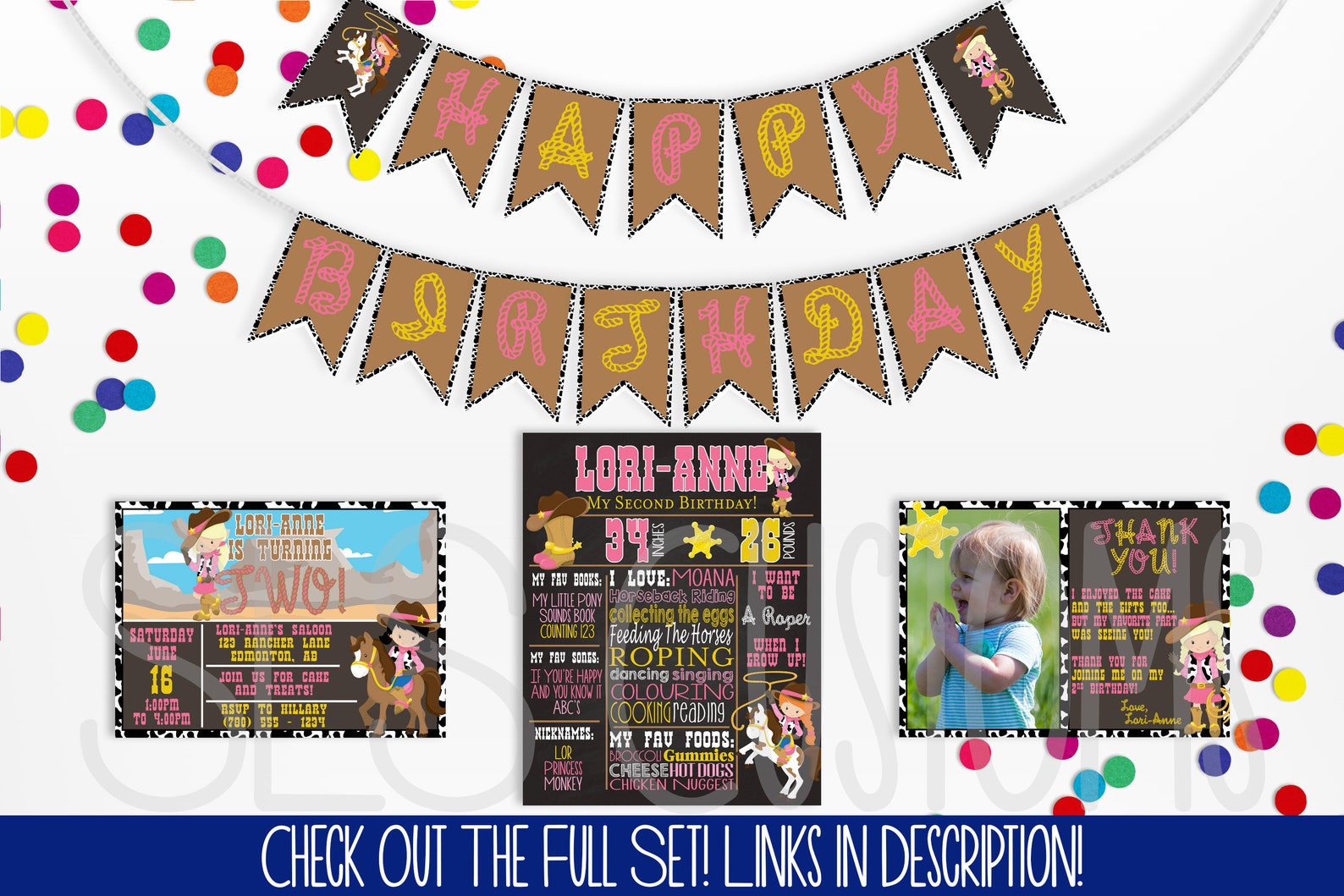 Cowgirl Themed Printable Birthday Banner Includes Birthday - Etsy Canada