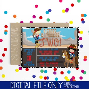 Cowboy Printable Birthday Invitations 4x6 or 5x7 Inches With | Etsy Canada