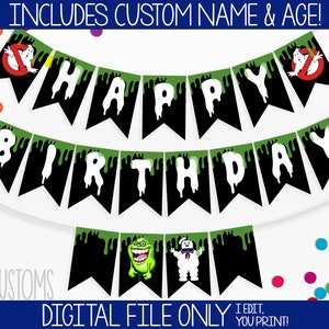 Ghostbusters Slime Themed Printable Birthday Banner! Includes Birthday Year & CUSTOM NAME! Perfect for Any Birthday!