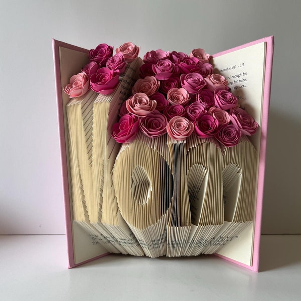 Mom's Birthday, Mom Sculpture, Paper Flowers, Gift for Book Lover, Table Centerpiece,  Home Decor