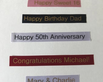 Add-On Ribbon to a book fold order Customized ribbon Printed ribbon Add your words up to 35 characters Party gift and wrap Giftwithtreasures