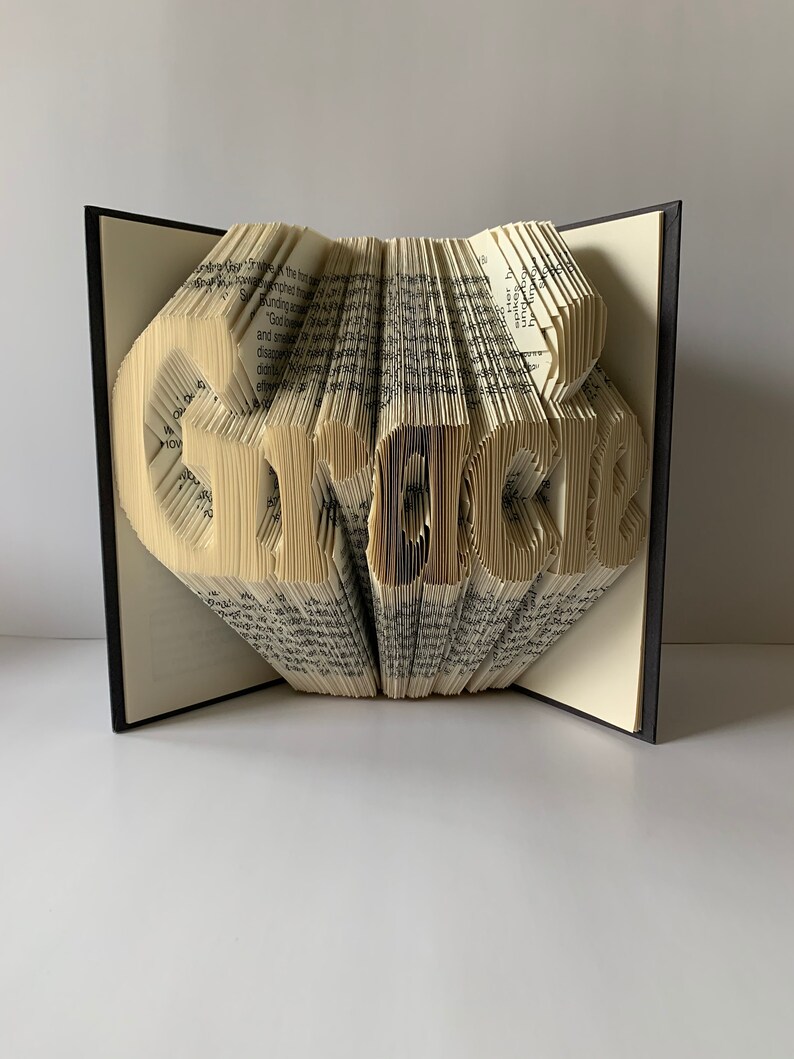 Name Book Fold Custom Name Book Folding Name Sculpture up to 6 Etsy