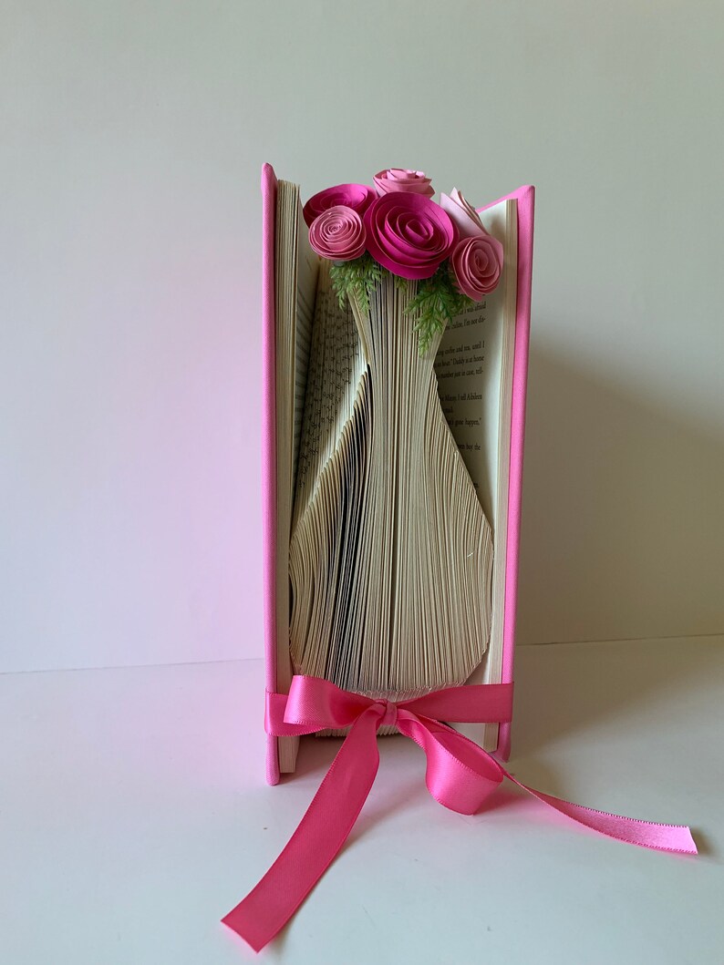 Vase sculpture Paper flowers Book sculpture Paper anniversary Etsy
