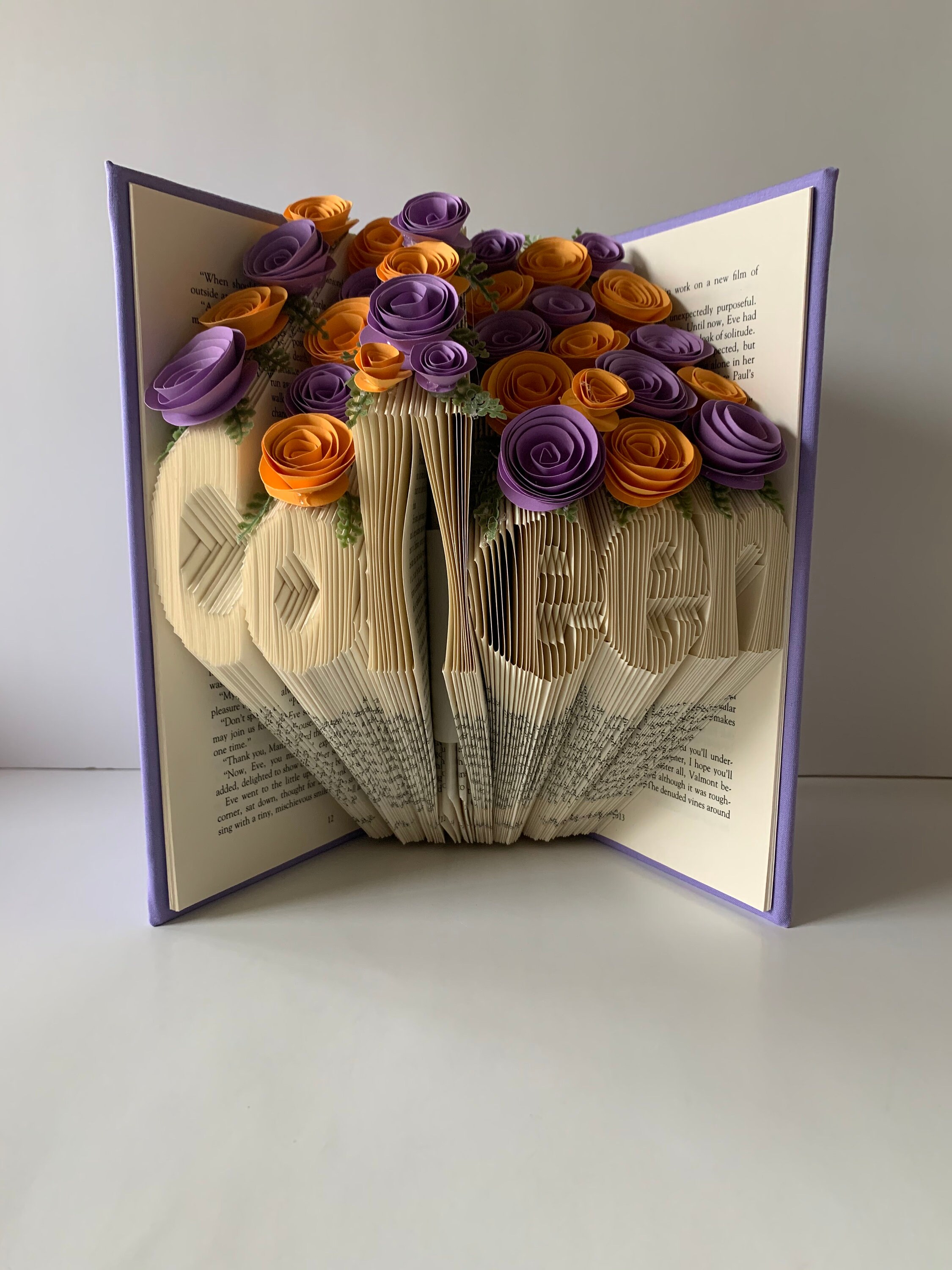 Book sculpture Name sculpture Custom Order Your name here Etsy