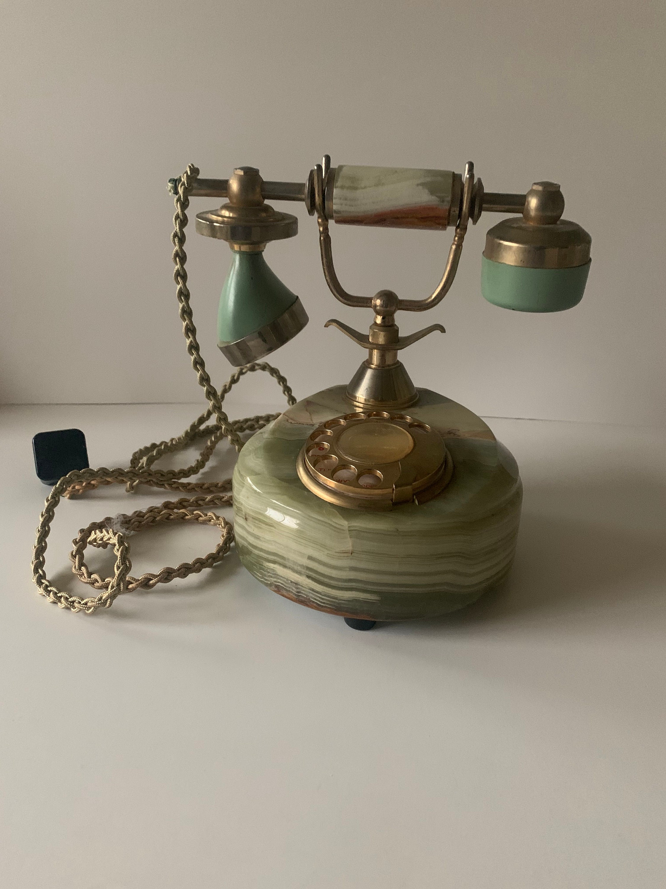 Old Fashion Vintage Telephone Marble base Gold Plated 18K Made Etsy
