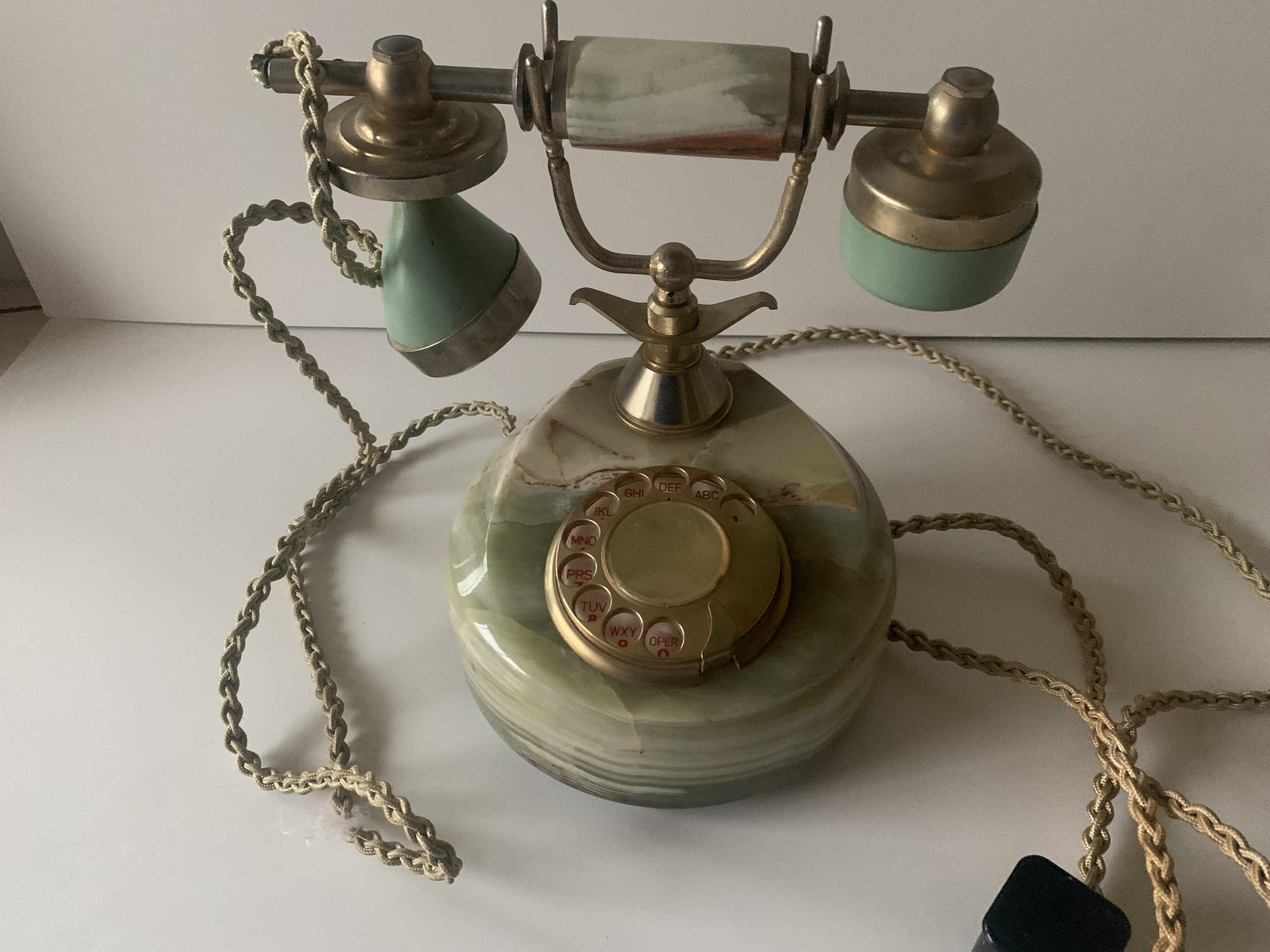 Old Fashion Vintage Telephone Marble base Gold Plated 18K Made Etsy