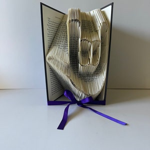 American Sign Language - I Love  You - Logo Sculpture - Unique Book Art - For Book Lover - Personalized Gift - Gift for Him Her - Origami