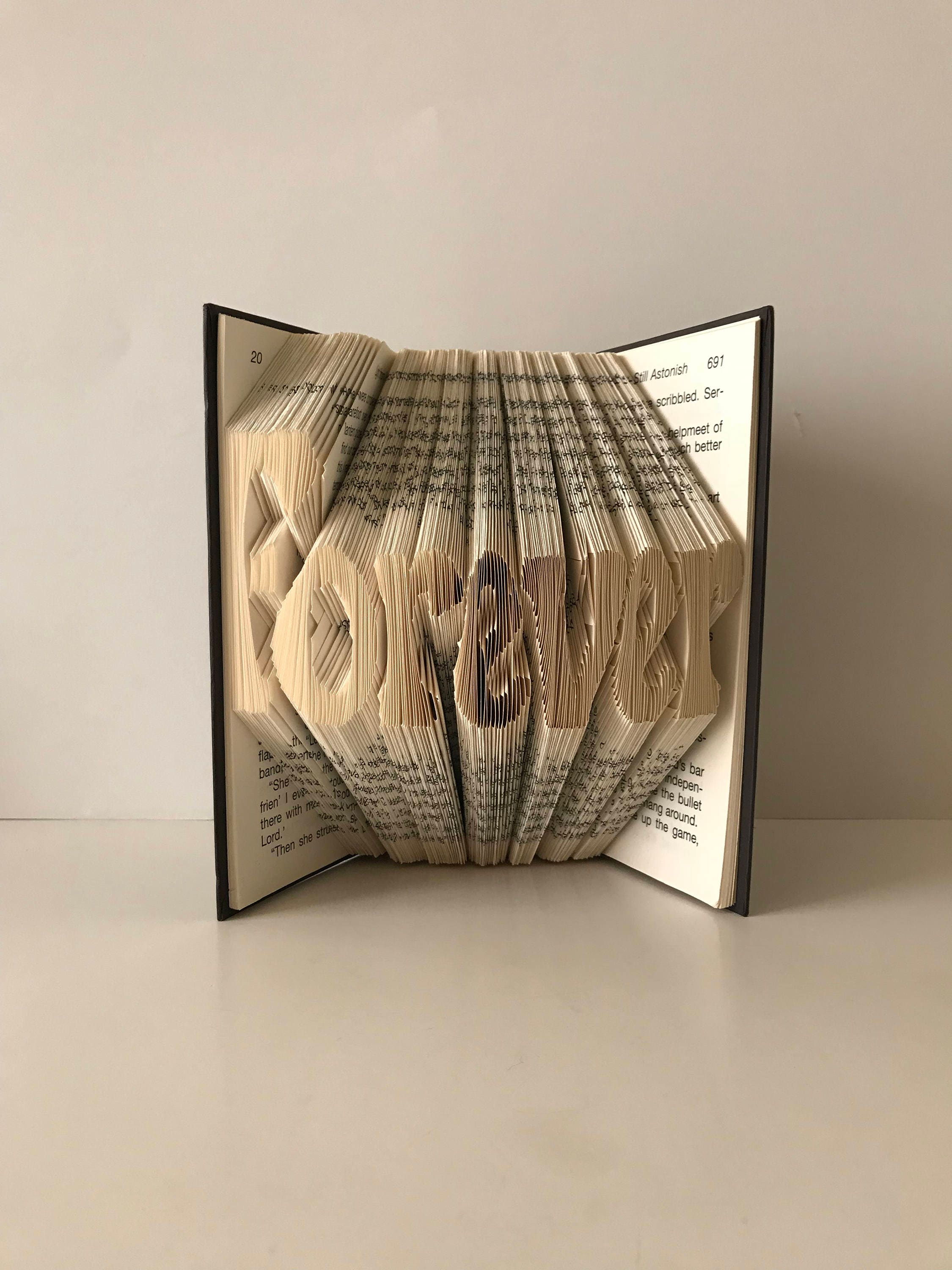 Folded Book Art Book Sculpture Forever Sculpture Unique - Etsy.de