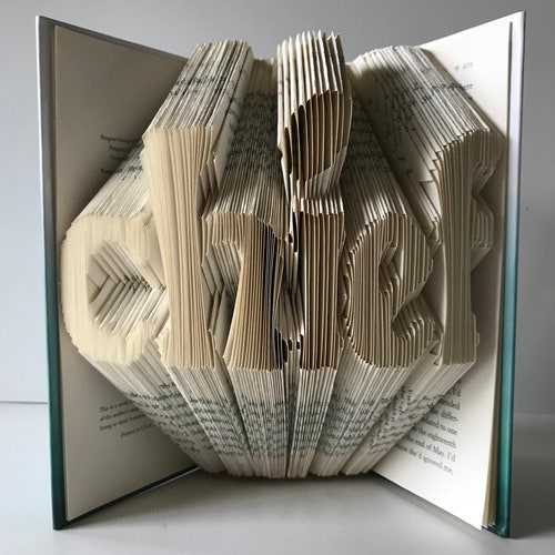 Chief book sculpture folded shops book art book folding fire chief police chief personalized gift chief book fold party centerpiece origami art