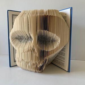 Buch falten Muster, Buchskulptur, Mark and Meter, sofortiger Download, erprobt und getestet, Buch falten Kunst, Schädel Kopf Buch falten Muster