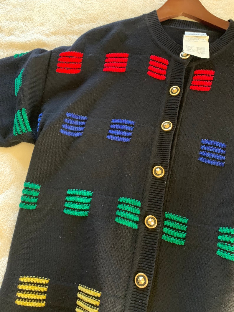 Striped Cardigan Preppy Cardigan Cardigan Sweater Women/'s Clothing 80/'s Cardigan Basler Sweater Multicolored Sweater Gold Buttons