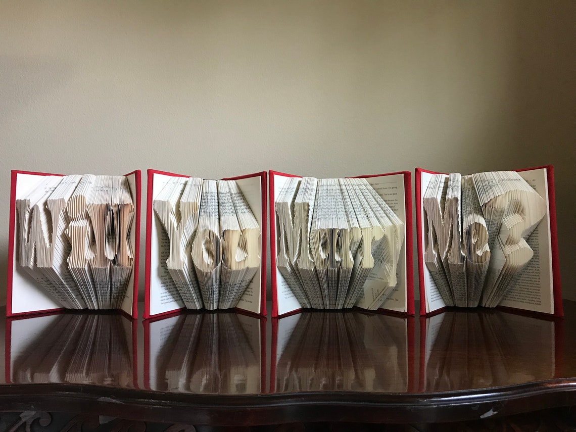 Book folding Word sets Will You Marry Me Book fold Etsy