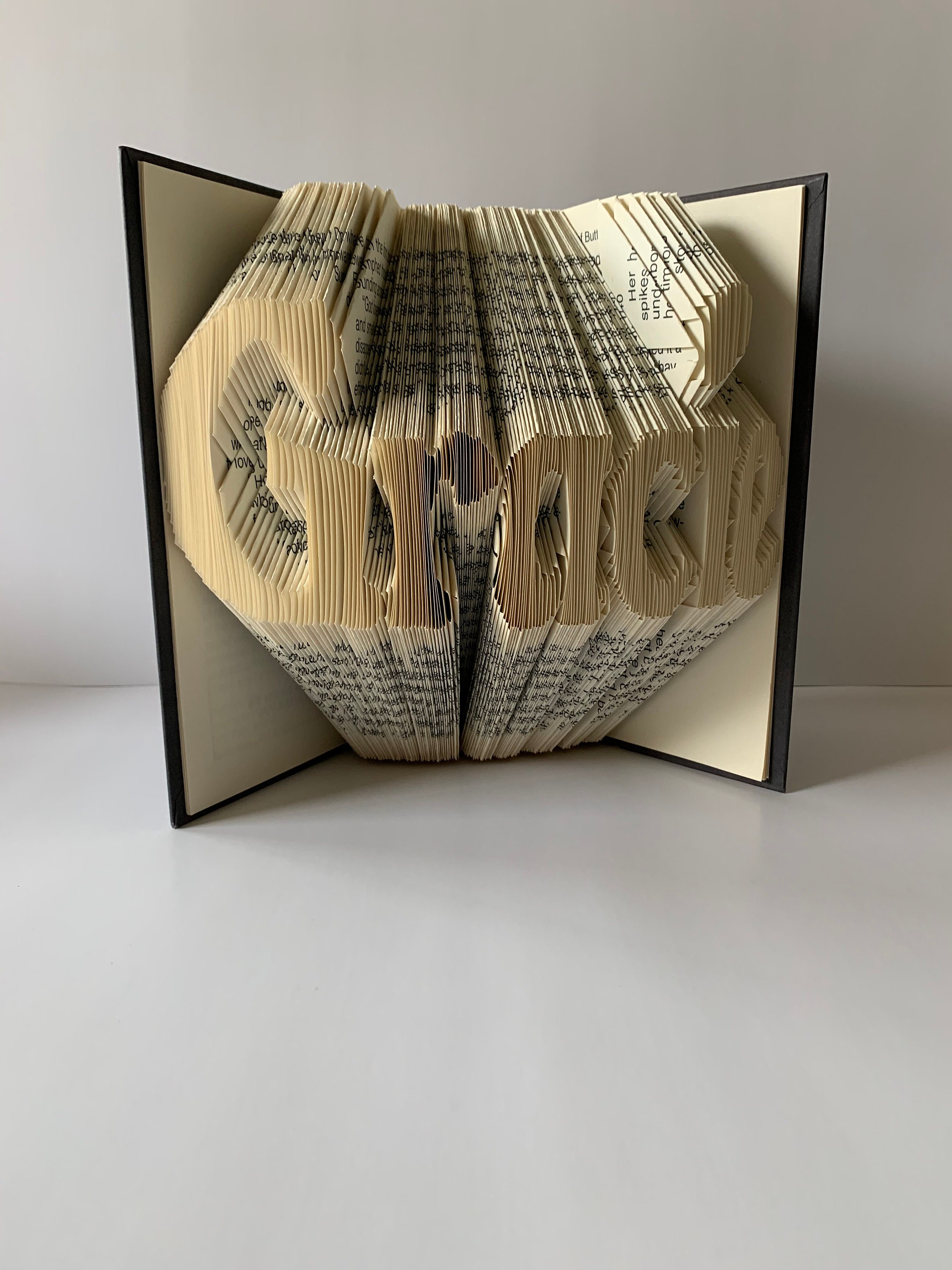 Name Book Fold, Name Sculpture, up to Six Letters, Birthday Gift, Paper ...