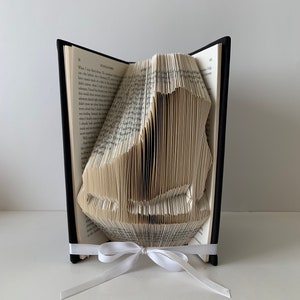 Ice Skating Boot, Unique Present, Loves to Ice Skate, Ice Skate Trainer, Ice Skating Gift, for Book Lover, For Him Her, Book Sculpture, Art