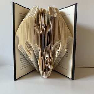Book Fold Pattern, Dragon Sculpture, Mark and Measure, Tried and Tested, Instant Download, Fold Your Own Book, Art, Dragon Book Fold Pattern