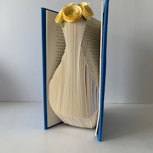 Folded Book Art, Vase Sculpture, Paper Flowers, Unique Book Art, Gift for Her, Flower Gift, For Book Lover, Vase Flowers Gift, Hostess Gift image 4