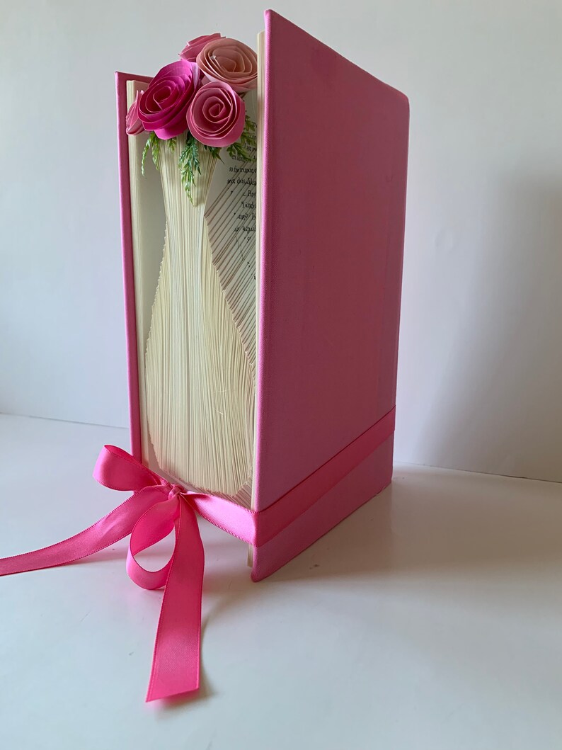 Vase sculpture Paper flowers Book sculpture Paper anniversary Etsy
