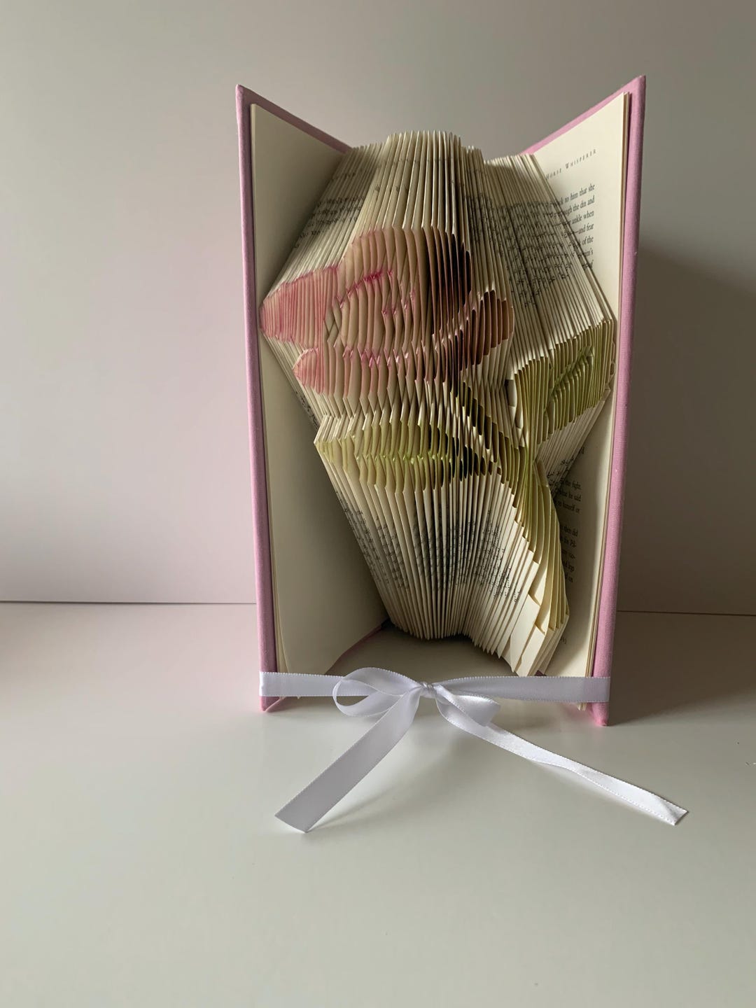 Rose Flower, Book Sculpture, Accent Bookshelf, for Book Lover, Home ...