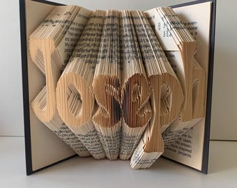 Your Name Here, Book Sculpture, Up to Six Letters, Birthday Gift, Paper Anniversary