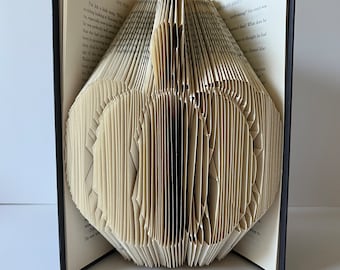 Modello di piegatura del libro, Scultura di zucca, Arte del libro, Segna e misura, Download istantaneo, Provato e testato, Modello semplice, Modello di zucca
