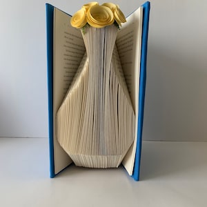 Folded Book Art, Vase Sculpture, Paper Flowers, Unique Book Art, Gift for Her, Flower Gift, For Book Lover, Vase Flowers Gift, Hostess Gift image 7