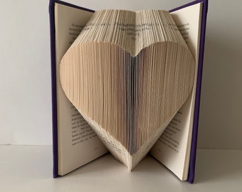 First Paper Anniversary Gift, Heart Gift, Heart Sculpture, Unique Book Art, Gift for Book Lover, Romantic Love Gift, For Her, Book Sculpture