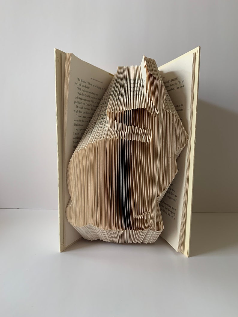 Bunny Rabbit, Book Sculpture, Unique Book Art, Accent Bookshelf, Gift ...