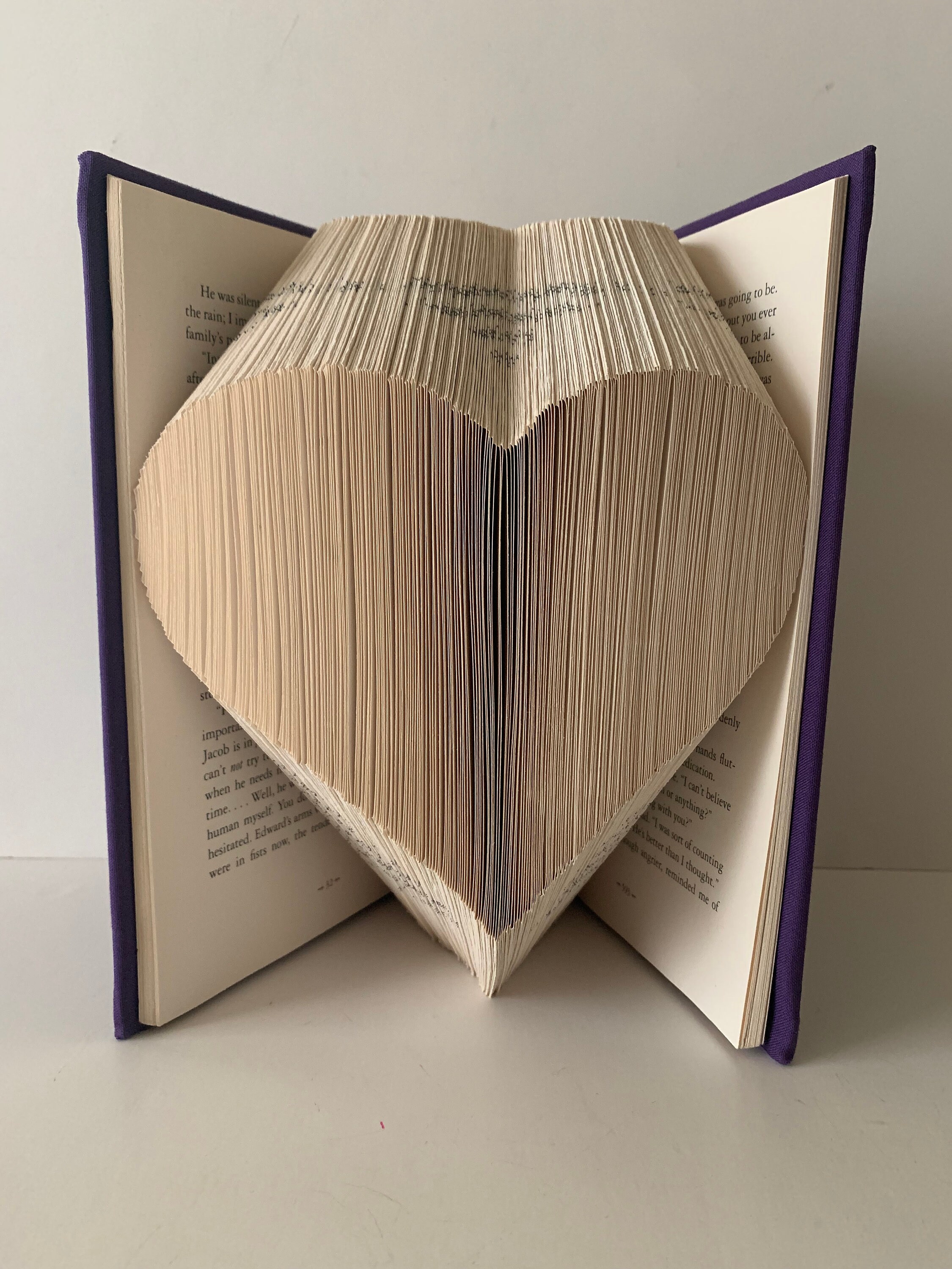 Folded Book Art Heart Book Fold Heart Sculpture Paper Etsy