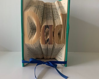 Dad Gift - Dad Sculpture - Gift for Dad - Unique Book Art - Dad to be Gift - Gift for Book Lover - Dad Birthday - Book Sculpture - Origami