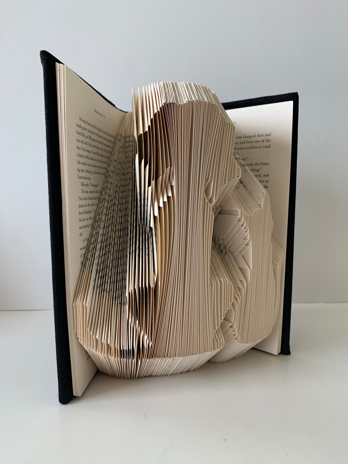 Folded book pages into Dog and Cat Book sculpture Retirement Etsy