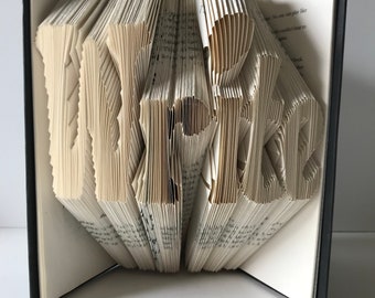 Write Sculpture, Gift for Writer, Author Gift, Unique Book Art, Gift for Book Lover, Accent Bookshelf, Write Gift, Loves to Write, Origami