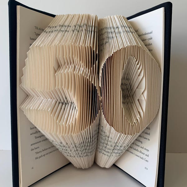 Best Selling Item, 50th Anniversary Gift, Unique Book Art, 50 Sculpture, Milestone Birthday, 50 Years Old, For Book Lover, Origami