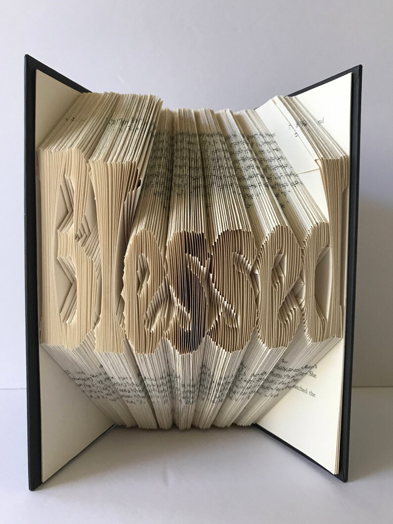 Blessed Sculpture Folding book pages into letters Carved pages | Etsy
