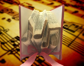 Gift for Musician, Music Notes, Book Sculpture, Tabletop