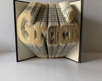 Name Book Fold, Name Sculpture, Unique Book Art, Up to Six Letters, Birthday Gift, Paper Anniversary, Gift for Book Lover, Artfold, Origami
