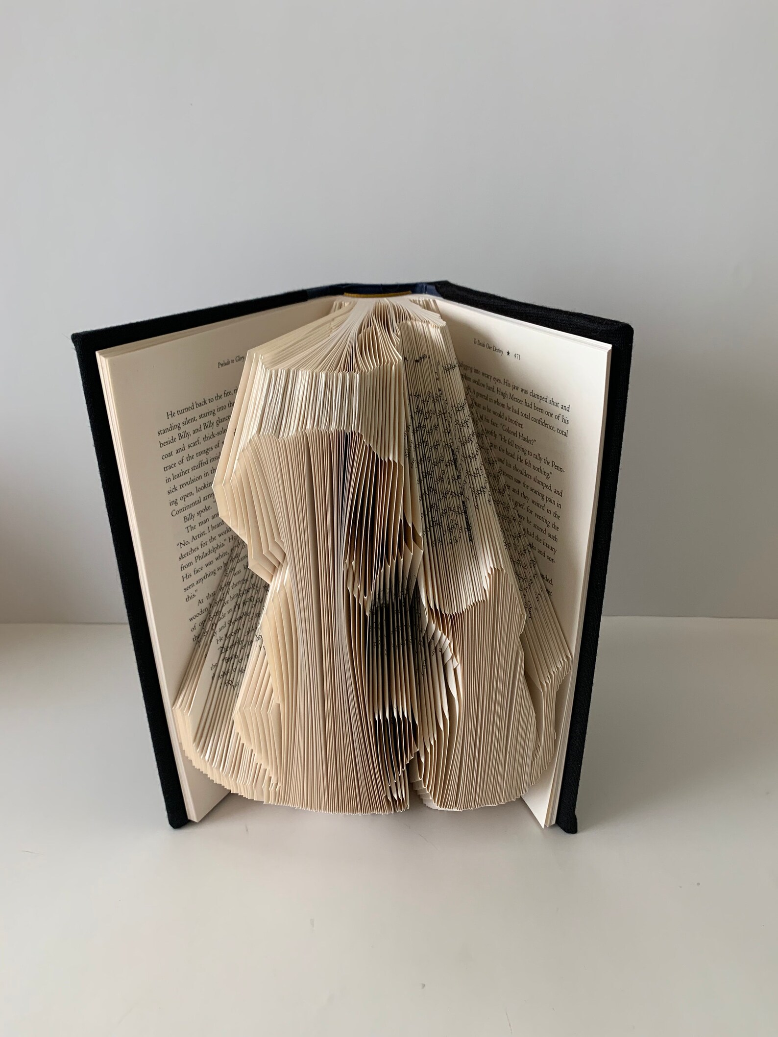 Folded book pages into Dog and Cat Book sculpture Retirement Etsy